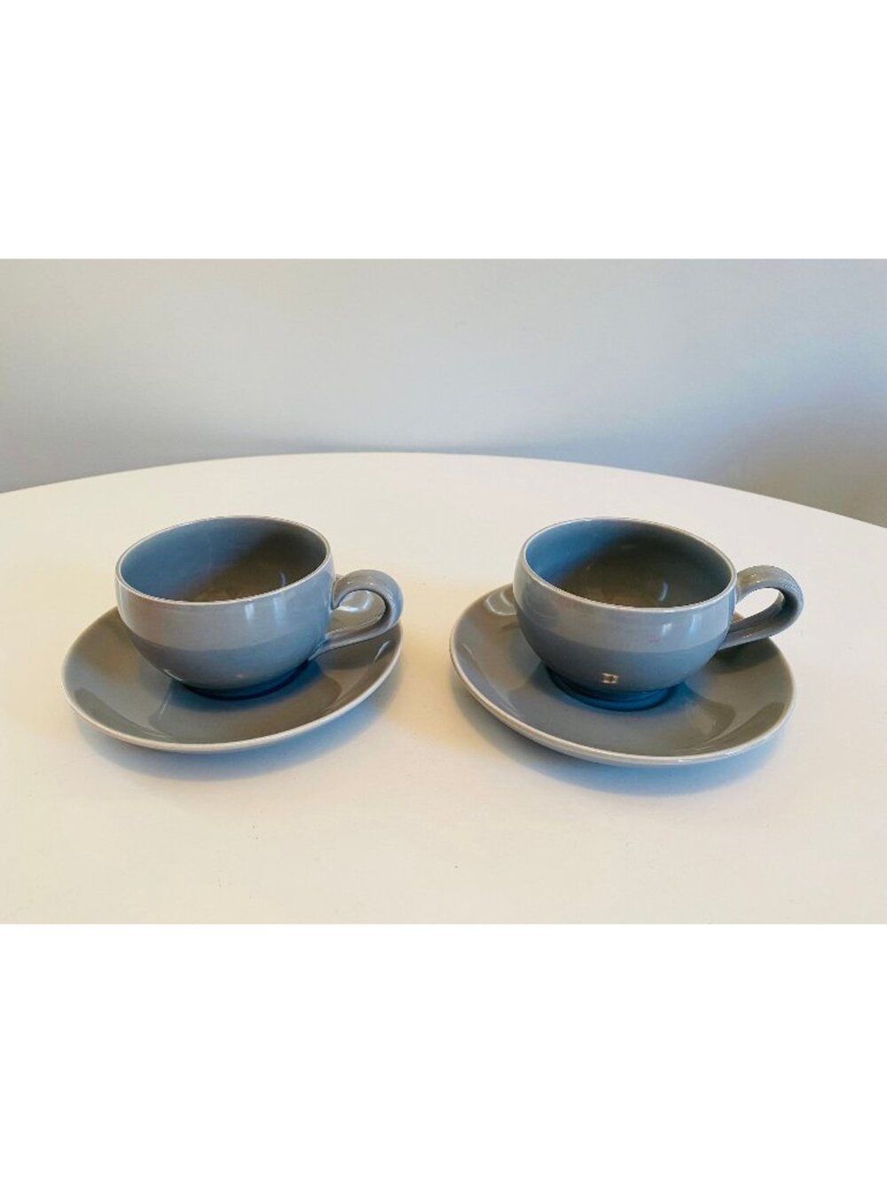 Vintage Santa Anita Ware California Modern Teacups and Saucers Set of 2 USA Made